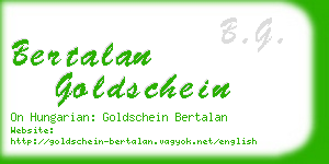 bertalan goldschein business card